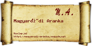 Magyaródi Aranka névjegykártya